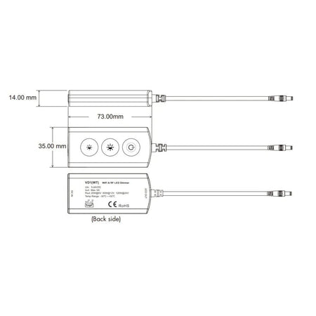 Single Colour 1CH*5A 5-24VDC WiFi & RF CV Controller VD1(WT) — view 4 — House of LEDs UK