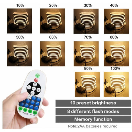Single Colour Wireless Neon Flex AC 220 240V 8x16mm 23-Key RF Remote Control 1500W Dimmer Transformer for Brightness Adjustment — view 4 — House of LEDs UK