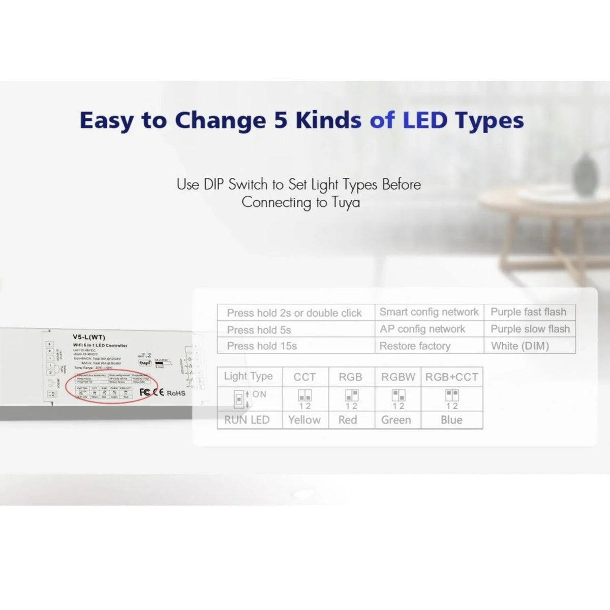 Skydance 12-48VDC 5CH*6A WiFi & RF 5 in 1 LED Controller V5-L(WT) — view 7 — House of LEDs UK