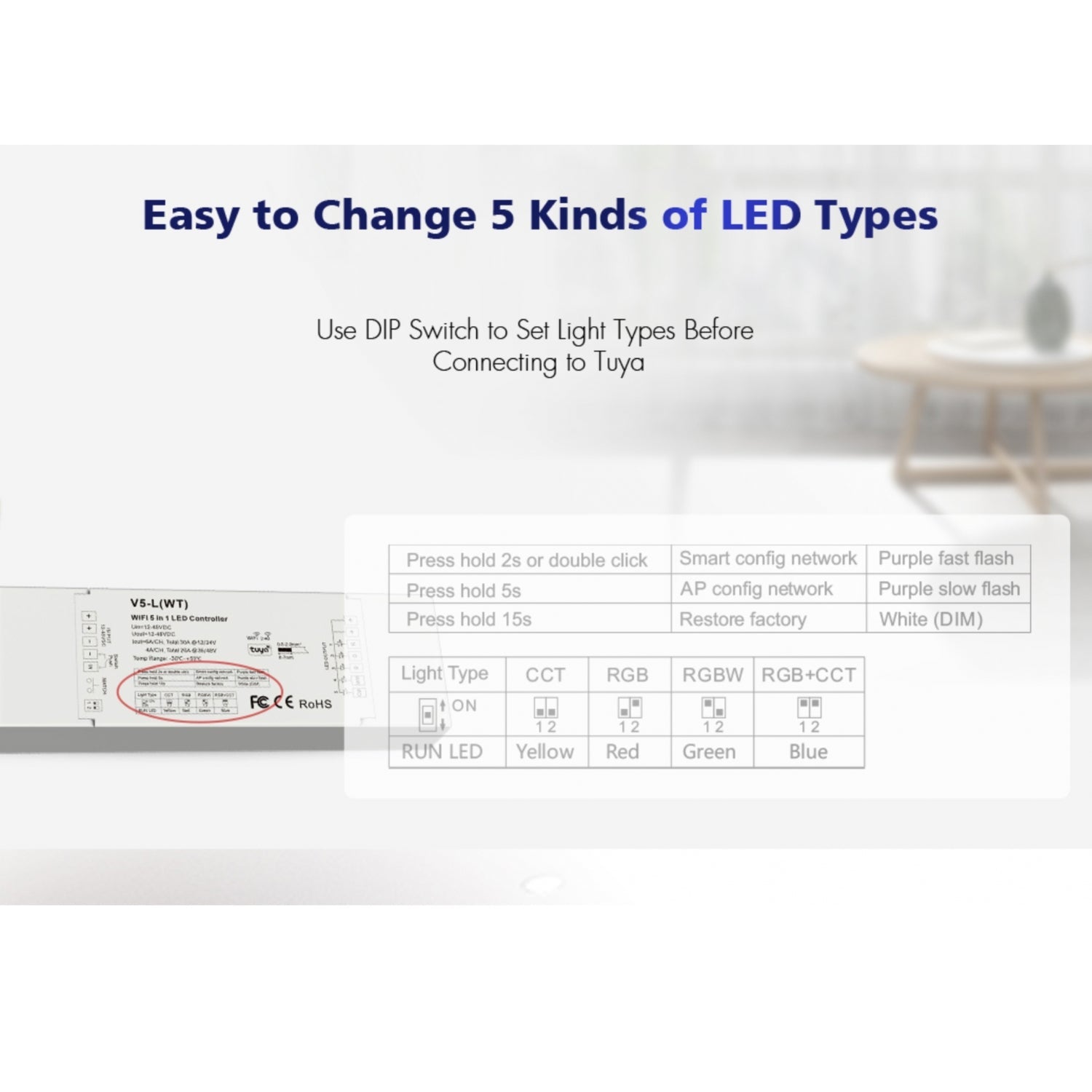 Skydance 12-48VDC 5CH*6A WiFi & RF 5 in 1 LED Controller V5-L(WT) - House of LEDS