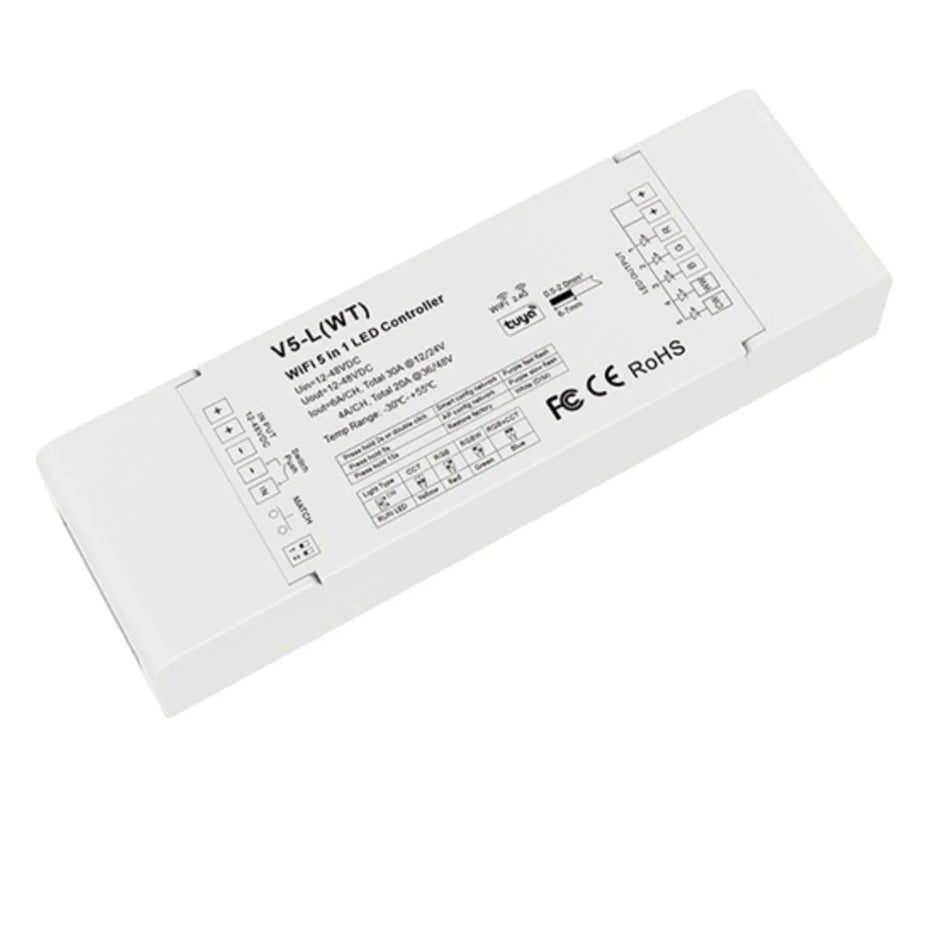 Skydance 12-48VDC 5CH*6A WiFi & RF 5 in 1 LED Controller V5-L(WT) — House of LEDs UK