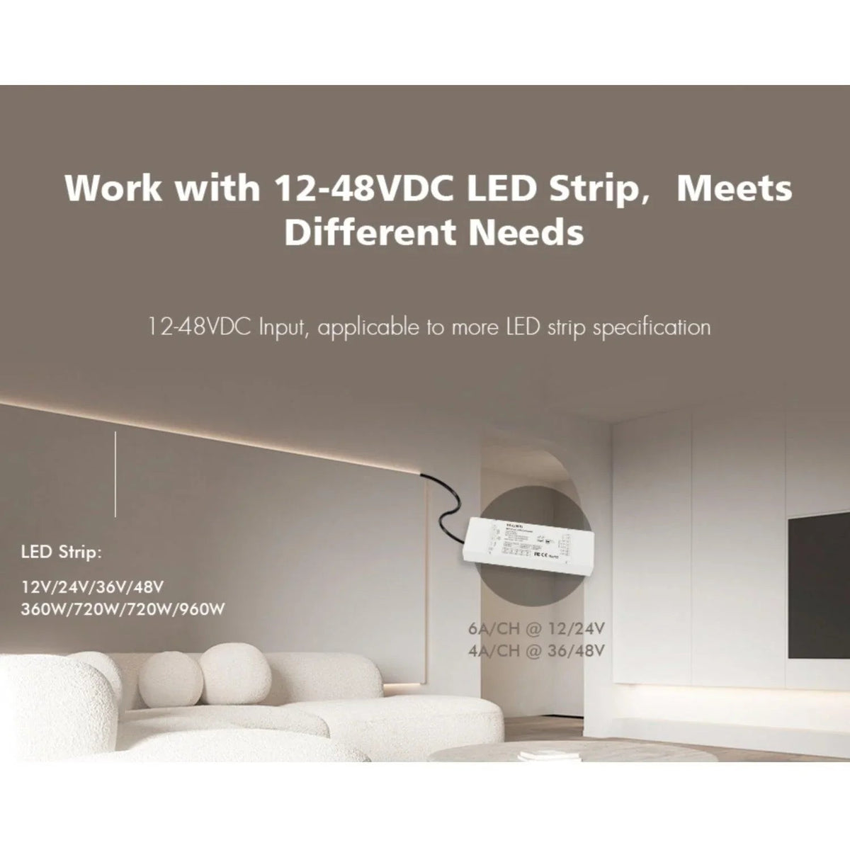 Skydance 12-48VDC 5CH*6A WiFi & RF 5 in 1 LED Controller V5-L(WT) with R8 Remote — view 11 — House of LEDs UK