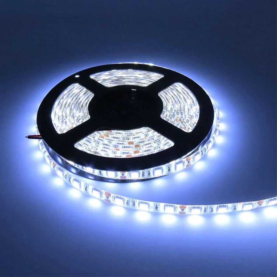 Cool White LED Strip 12V 5050 IP65 Waterproof 60LED/m 5 metre — House of LEDs UK