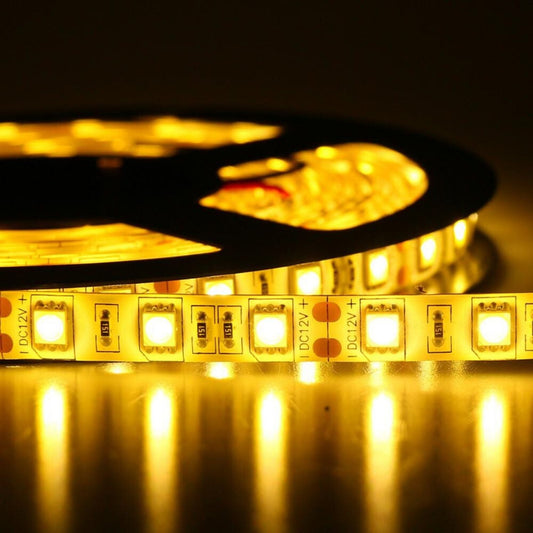 SMD5050 Yellow LED Strip 12V IP65 Waterproof 60LED/m 5 metre - House of LEDS