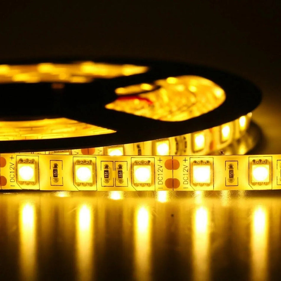 Yellow LED Strip 12V 5050 IP65 Waterproof 60LED/m 5 metre — House of LEDs UK
