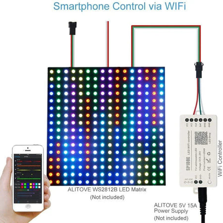 SP108E WiFi Controller DC 5V-24V for SK6812 SK6812-RGBW WS2812 WS2813 WS2811 AL2815 Digital Pixel Strip Light &  Neon Flex — view 2 — House of LEDs UK