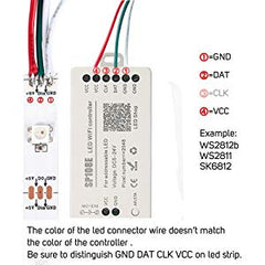 SP108E WiFi Controller DC 5V-24V for SK6812 SK6812-RGBW WS2812 WS2813 WS2811 AL2815 Digital Pixel Strip Light & Neon Flex - House of LEDS