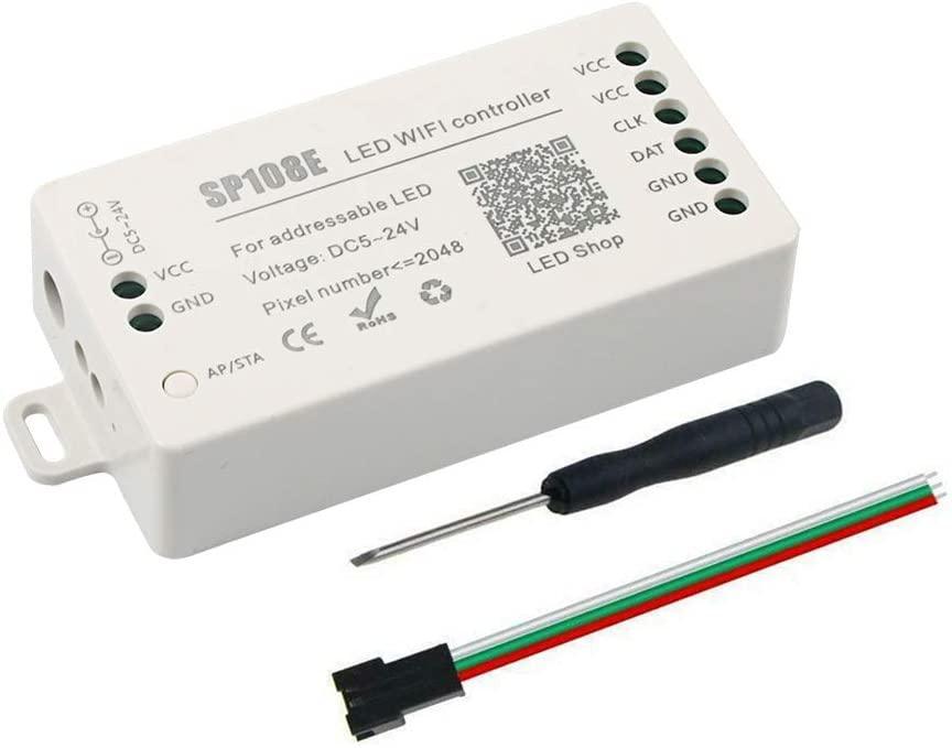 SP108E WiFi Controller DC 5V-24V for SK6812 SK6812-RGBW WS2812 WS2813 WS2811 AL2815 Digital Pixel Strip Light &  Neon Flex — House of LEDs UK