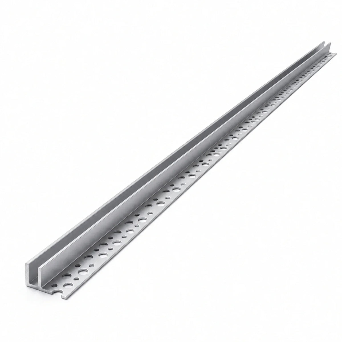 Full-length straight tile-in profile for 10×10mm Neon Flex