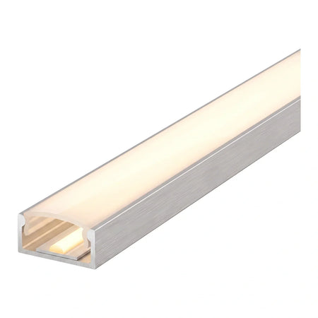 17x8mm surface profile lit with continuous warm white COB strip, opal cover