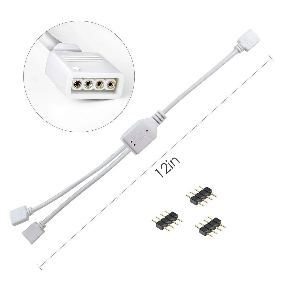 1 to 2 Ports Female/Male Connection Cable 4 Pin Splitter Cable — House of LEDs UK