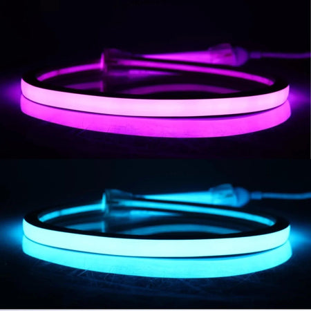 Ultra Long 18x16mm RGB Neon Flex 48V IP68 Top Bend Waterproof 30 Metre — view 4 — House of LEDs UK