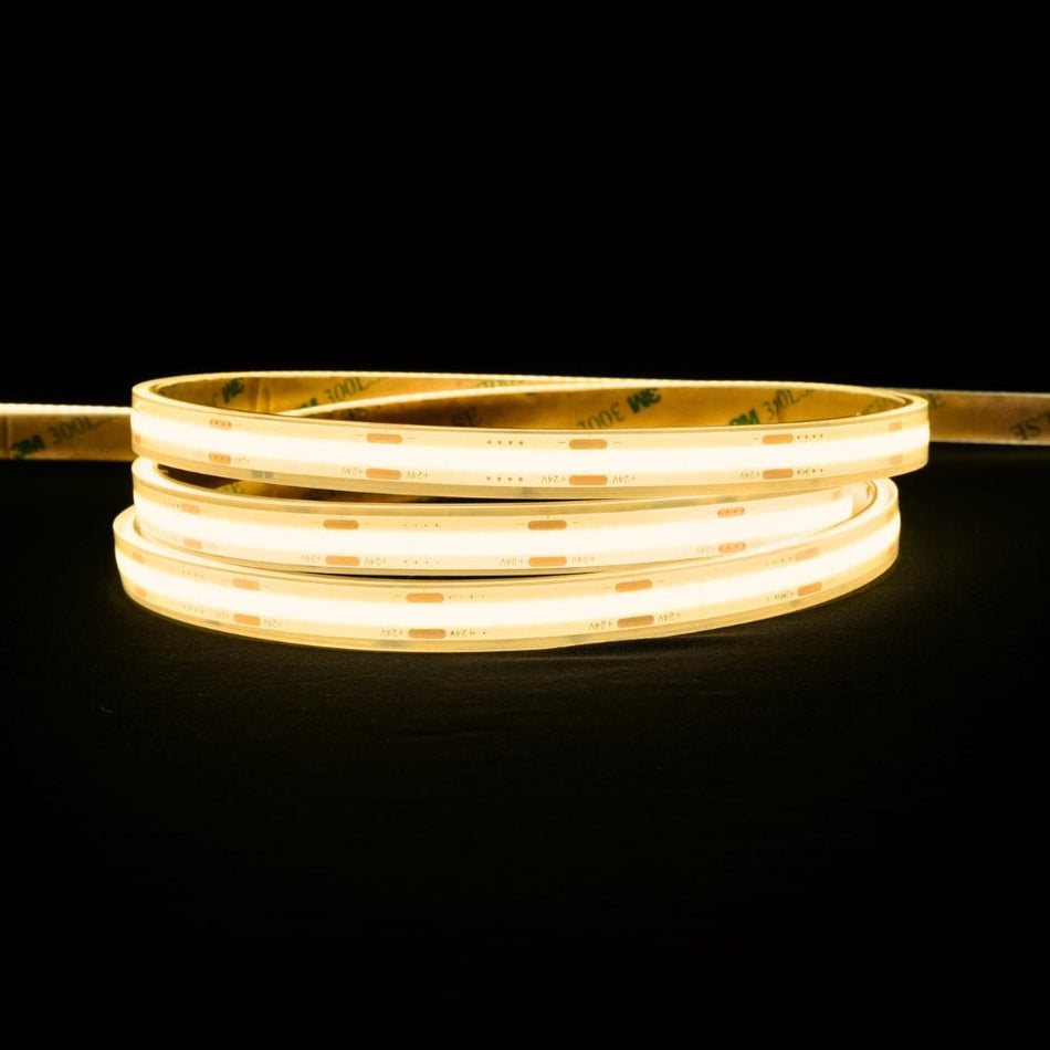 Warm White 3000K COB LED Strip 24V 384 LEDs/m IP68 Waterproof - House of LEDS