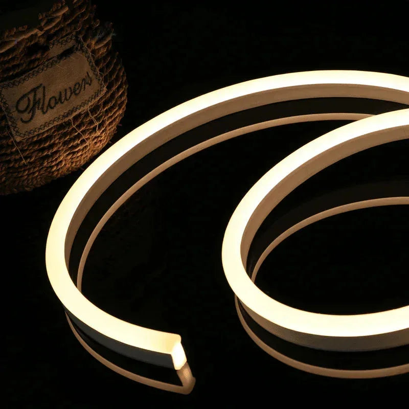 Warm White LED Neon Flex Wireless 8x16mm 120LEDs/m 220V 240V IP65 Waterproof Neon Flex with UK Plug - ATOM LED