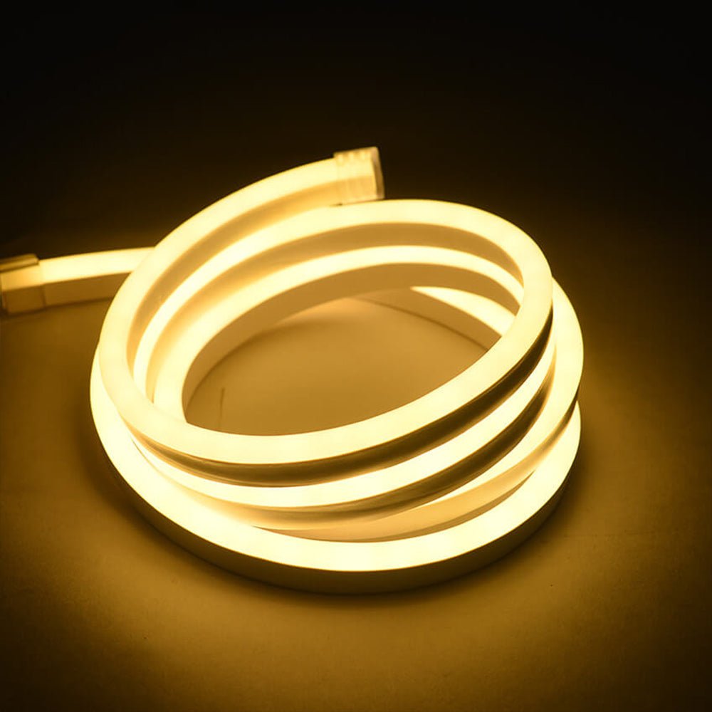 Warm White LED Neon Flex 220V 240V 8x16mm 120LEDs/m IP65 Waterproof with UK Plug - House of LEDS