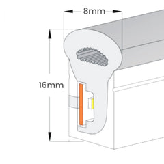 Warm White LED Neon Flex 24V DC Wireless 8x16mm 120LEDs/m IP65 Waterproof - House of LEDS