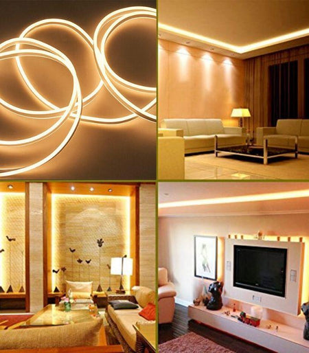 Warm White LED Neon Flex Double Side 220V 240V 120LED/m 8x16mm IP67 Waterproof Full Kit — view 4 — House of LEDs UK