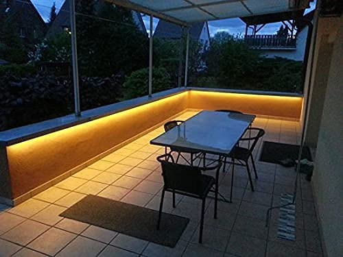 Warm White LED Strip 12V IP65 Waterproof 60LED/m 5 metre with 3M Adhesive Tape Full Kit - House of LEDS