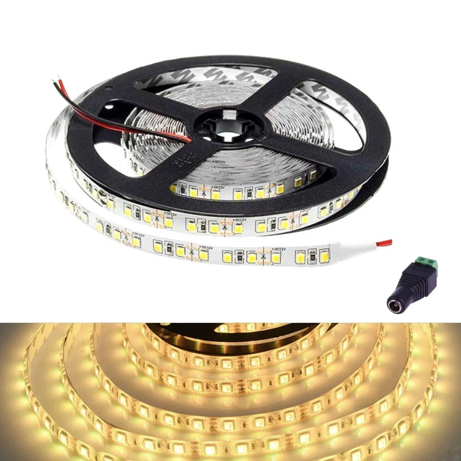Warm White LED Strip 12V IP65 Waterproof 60LED/m 5 metre Full Kit — view 2 — House of LEDs UK