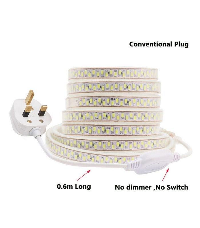 Warm White LED Strip 220V 240V 180LEDs/m SMD5730 IP65 with UK Plug — view 3 — House of LEDs UK