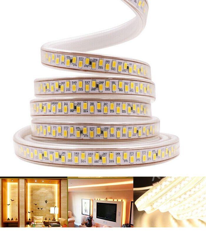 Warm White LED Strip 220V 240V 180LEDs/m SMD5730 IP65 with UK Plug — House of LEDs UK