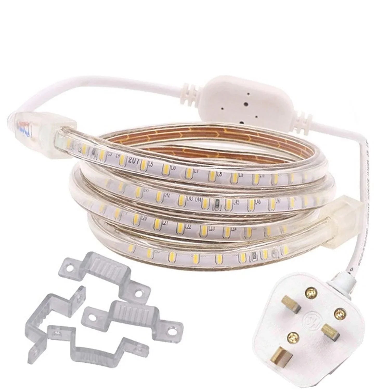 Warm White LED Strip Light 220V 240V 2835 IP65 Waterproof 120LED/m Full Kit — view 6 — House of LEDs UK