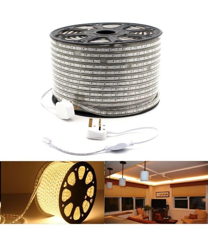 Warm White LED Strip Light 220V 240V 2835 IP65 Waterproof 120LED/m Full Kit — view 7 — House of LEDs UK
