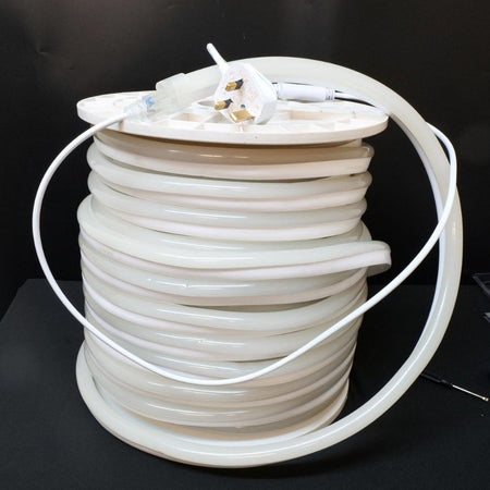 Warm White Neon Flex 14x25mm 220V 240V 120LEDs/m IP65 Waterproof with UK Plug - House of LEDS