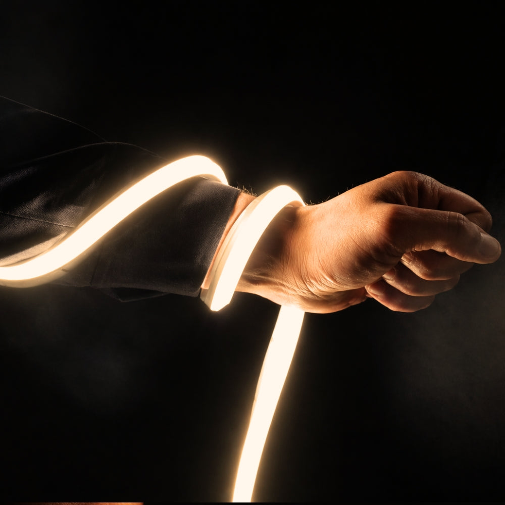 Warm White Neon Flex 3000K 24V 10x10mm Dual Bend IP67 Waterproof 12m — view 5 — House of LEDs UK