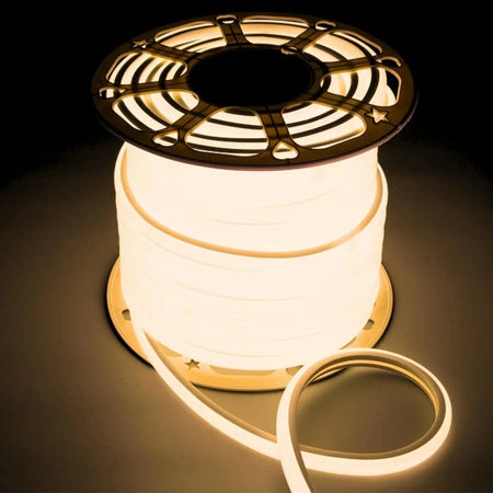 Warm White LED Neon Flex 220V 240V 16x16mm D Shape Top Bend 120LEDs/m IP65 with UK Plug — House of LEDs UK