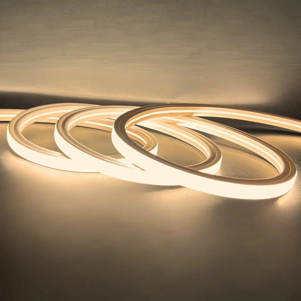 Warm White Neon Flex 3000K 16x16mm 220V 240V Top Bend IP65 10cm Cut with UK Plug — House of LEDs UK
