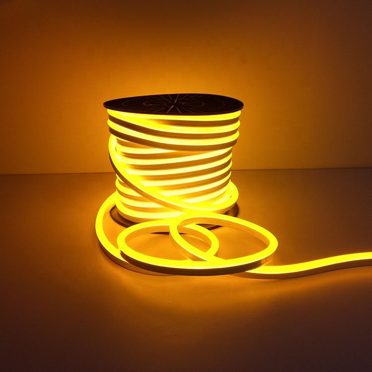 Yellow LED Neon Flex 220V 240V 8x16mm 120LEDs/m IP65 Waterproof with UK Plug - House of LEDS